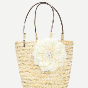 Flower Woven Tote Bag new!